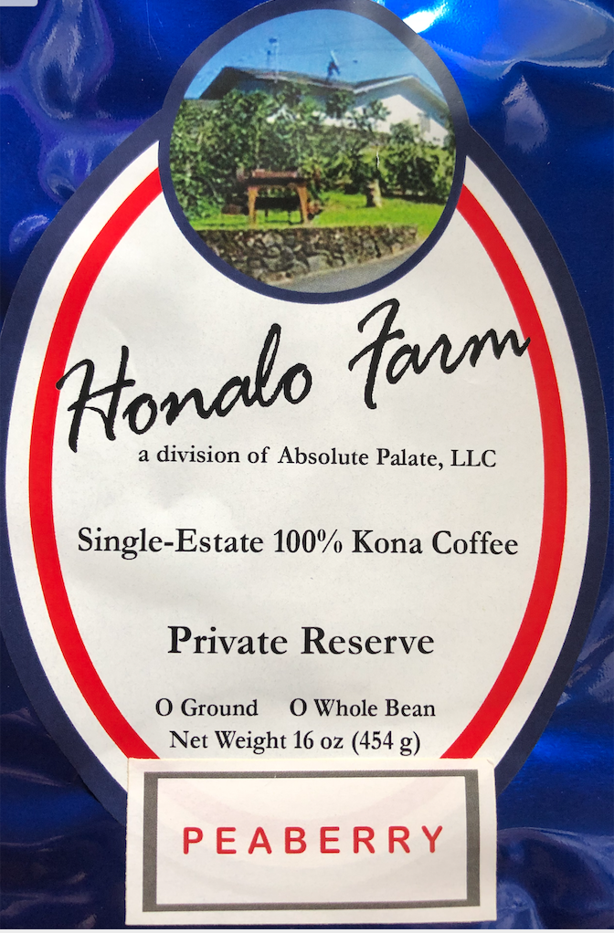 Honalo Farm Peaberry Coffee 16-oz. - Click Image to Close
